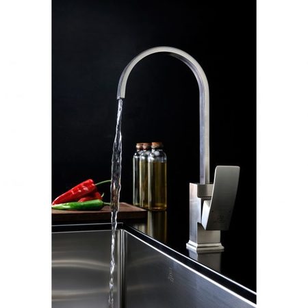 Anzzi Opus Single-Handle Standard Kitchen Faucet in Brushed Nickel KF-AZ035BN